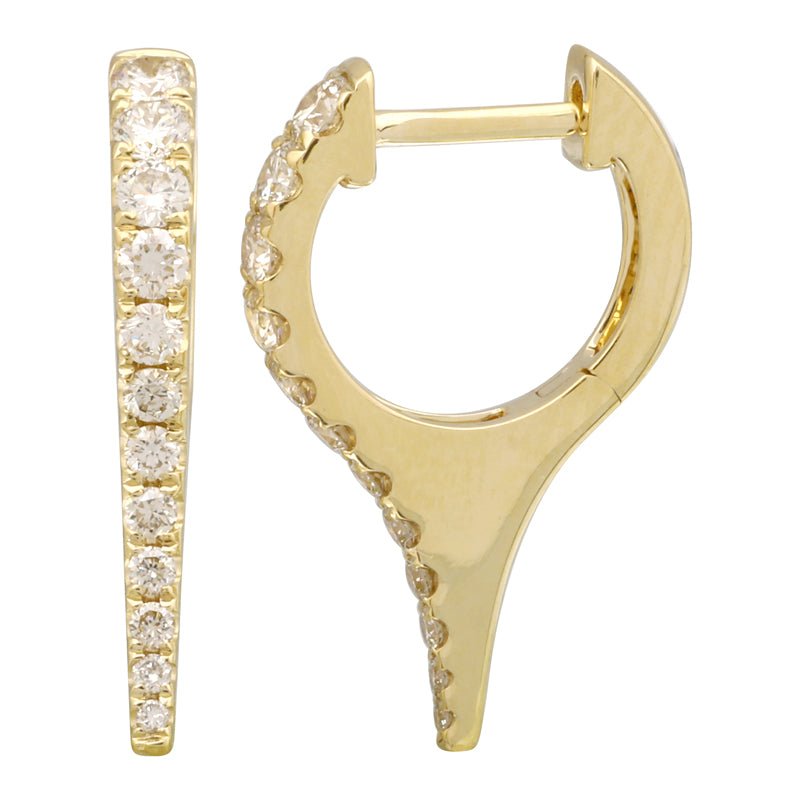 14K Diamond Long Spike Huggie Earrings - Nolita