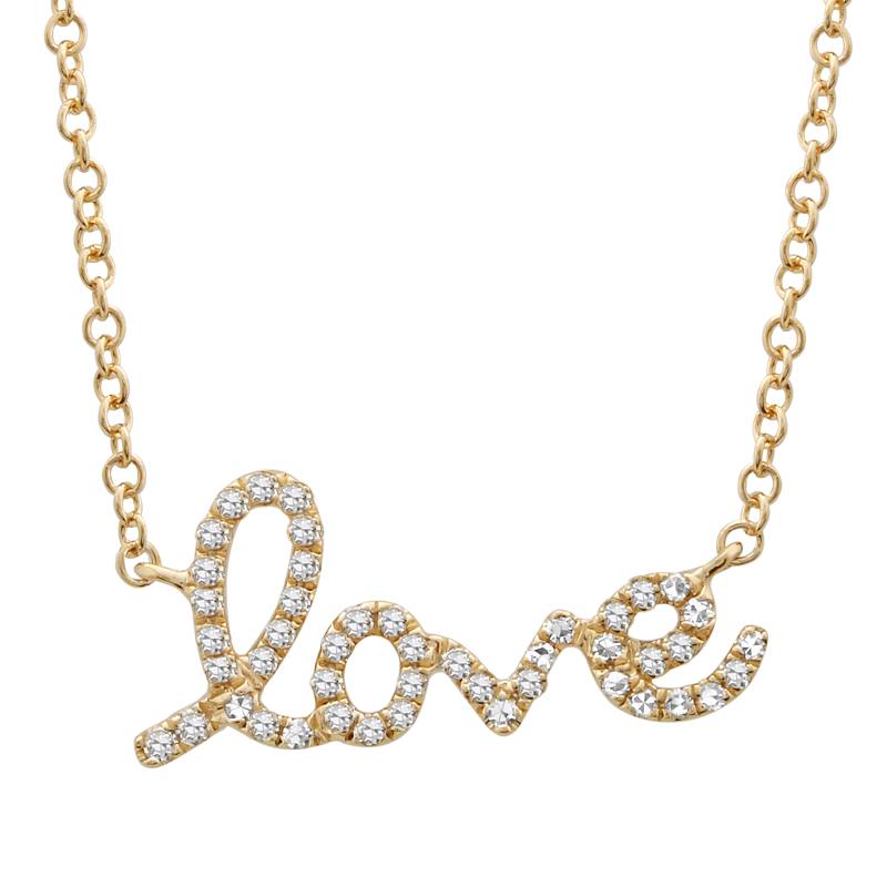 14K Diamond Love Necklace - Nolita