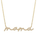 14K Diamond Mama Necklace - Script - Nolita