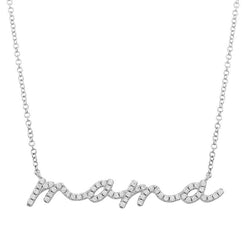 14K Diamond Mama Necklace - Script - Nolita