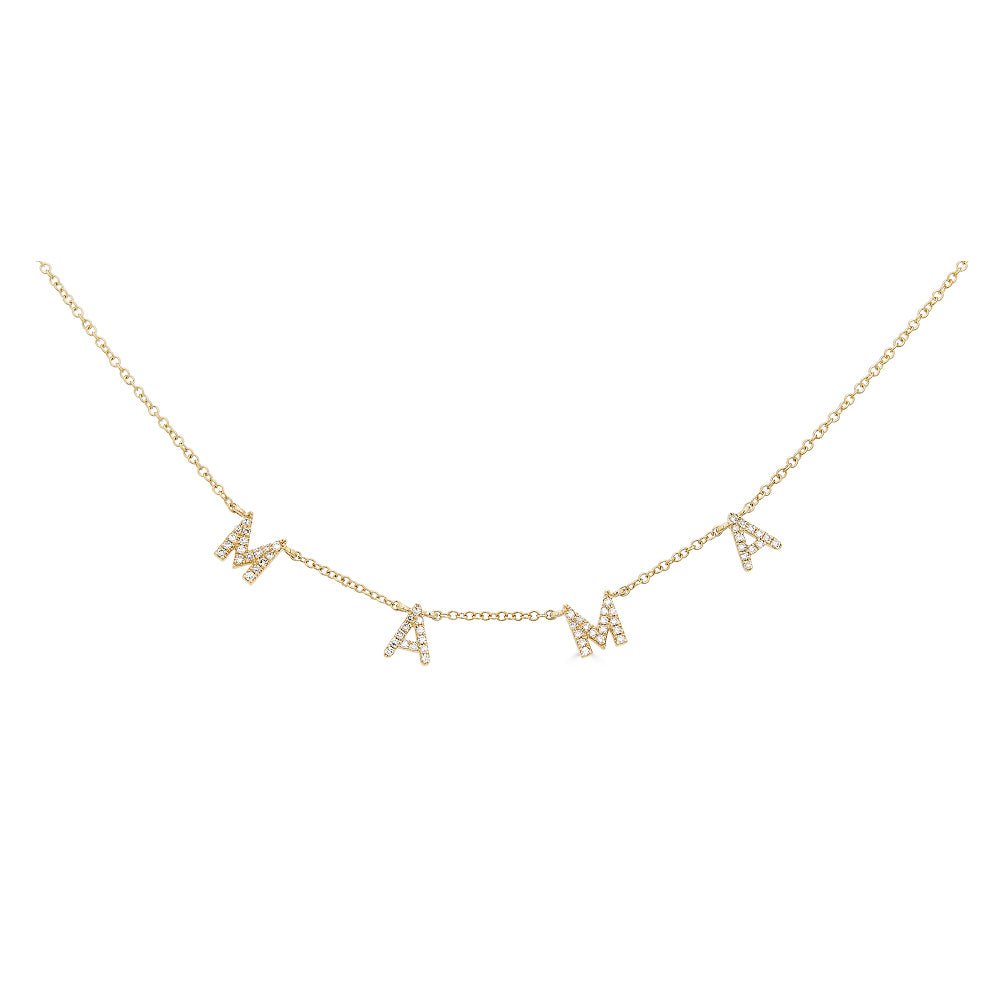 14K Diamond Mama Necklace -Spaces - Nolita