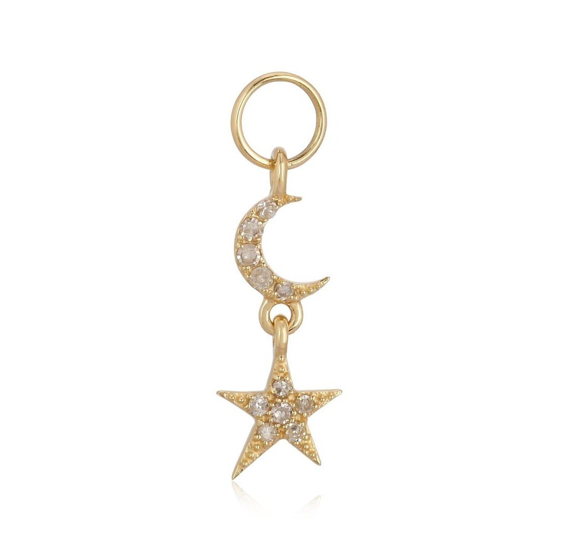 14K Diamond Moon Charm - Nolita