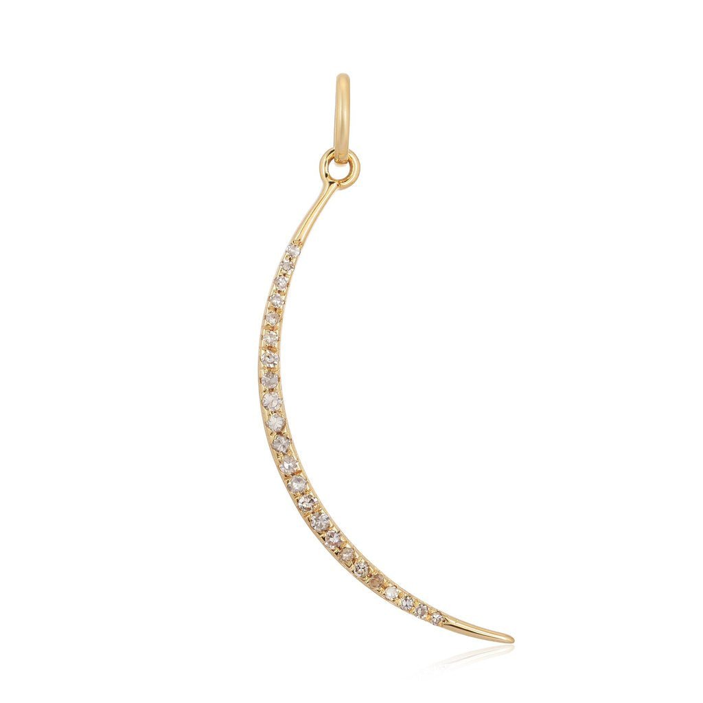 14K Diamond Moon Charm - Nolita