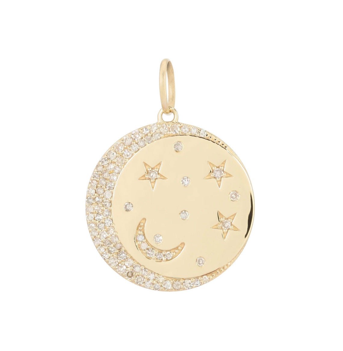 14K Diamond Moon Charm - Nolita