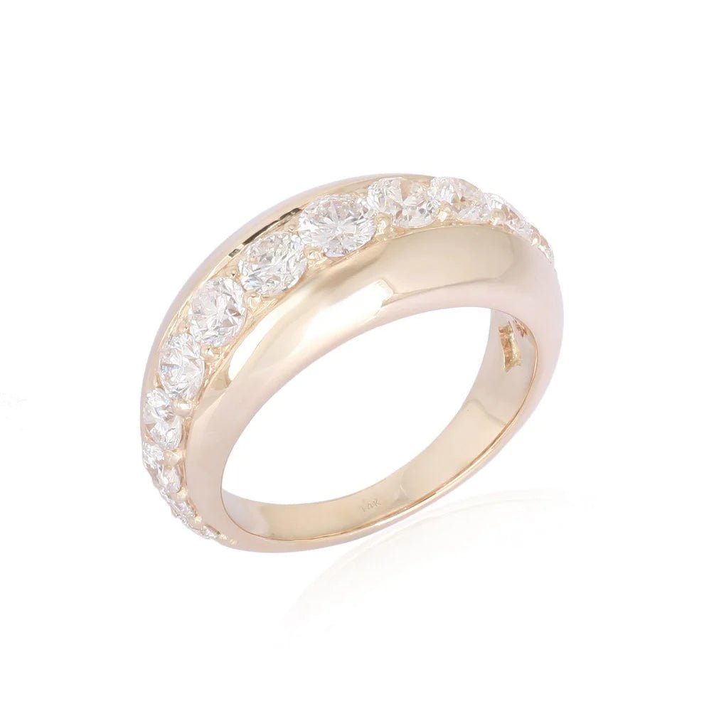 14K Diamond Row Dome Ring - Nolita