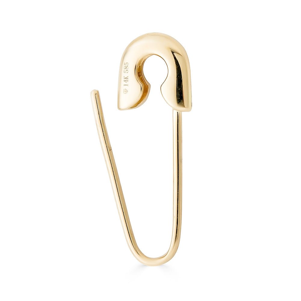 14K Diamond Safety Pin Earring - Nolita