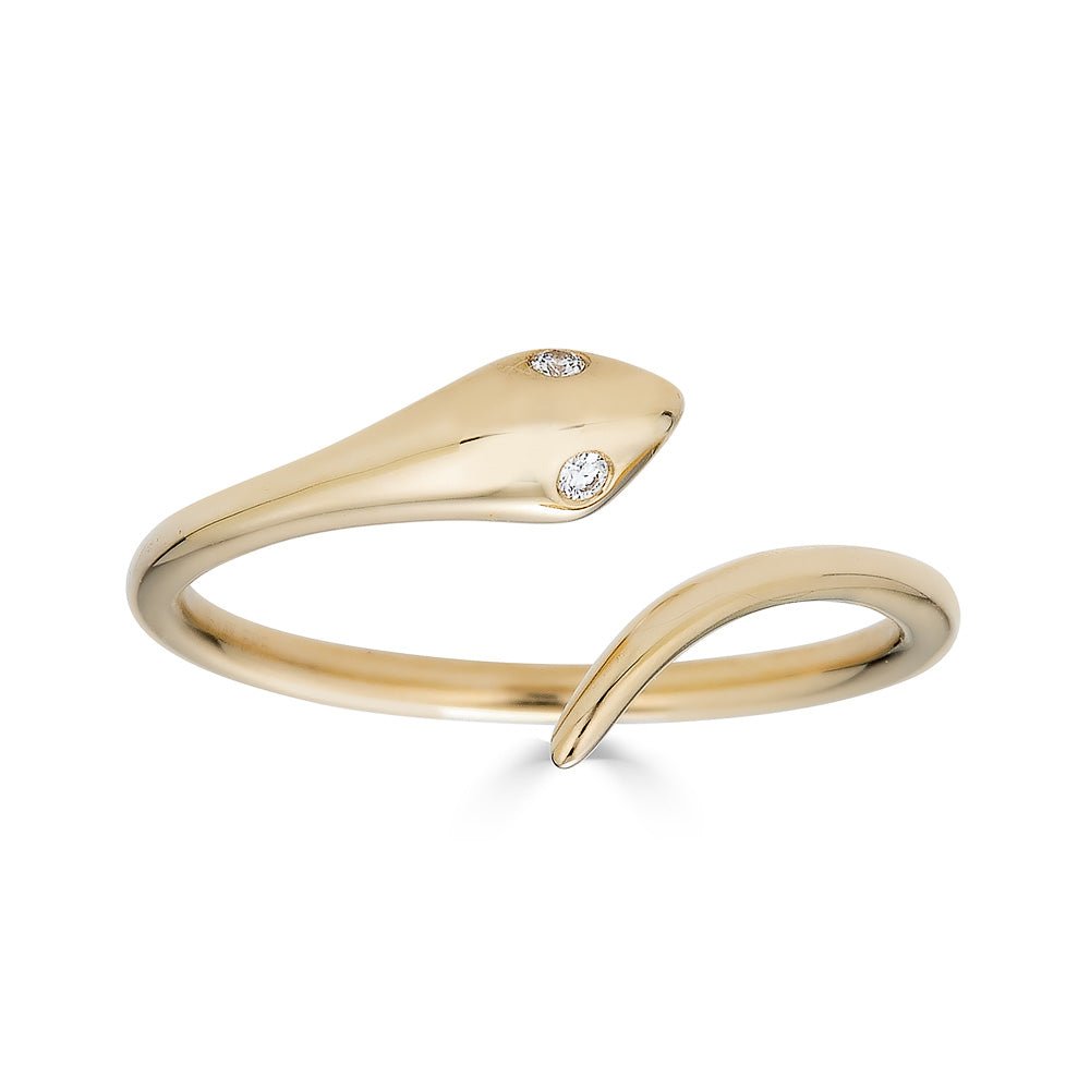 14k Diamond Snake Ring - Nolita