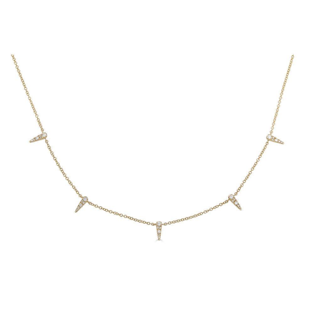 14K Diamond Spike Necklace - Nolita