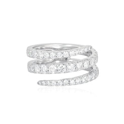 14K Diamond Spiral Ring - Nolita