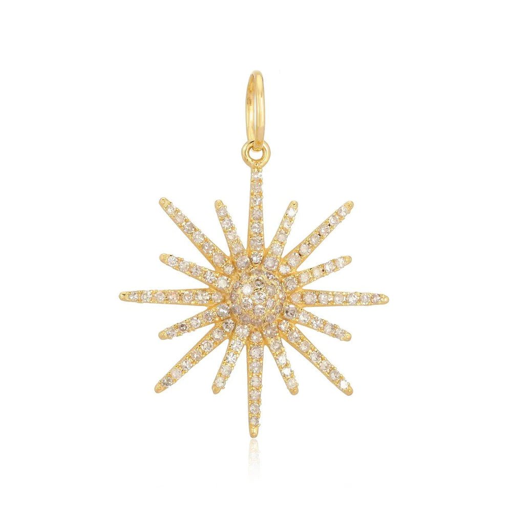 14K Diamond Starburst Charm