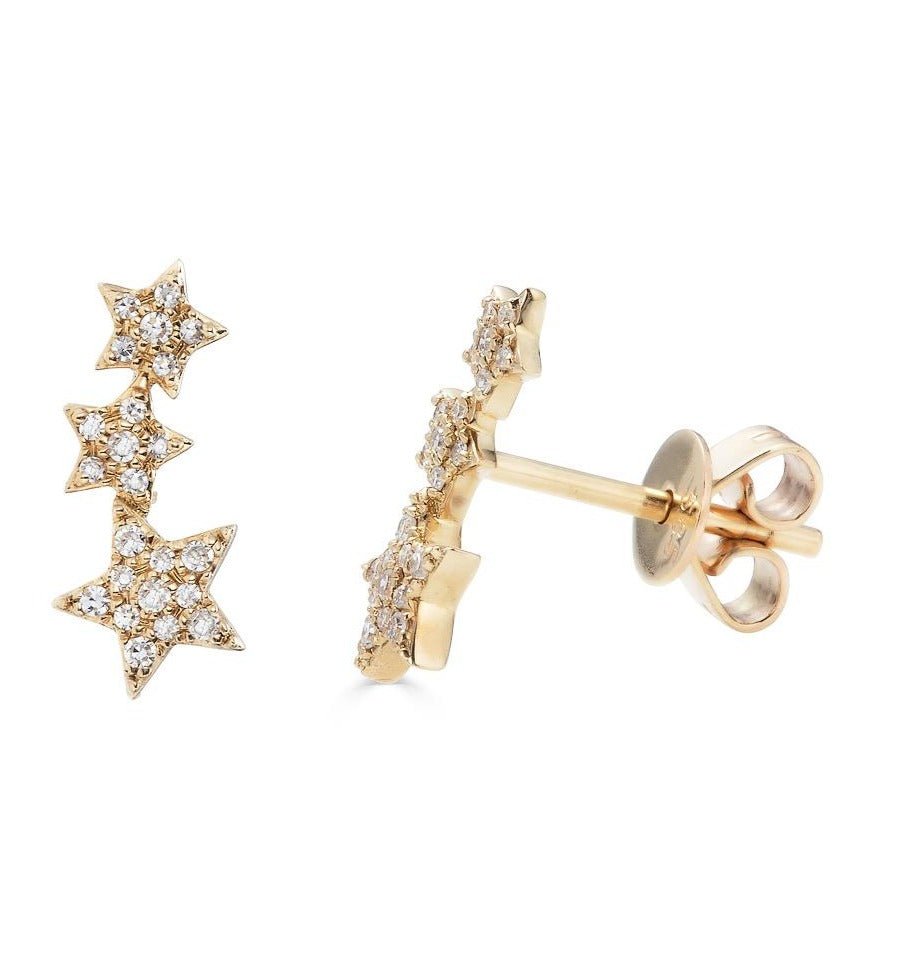 14K Diamond Star Ear Crawlers - Nolita