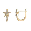 14K Diamond Star Hook Huggies - Nolita
