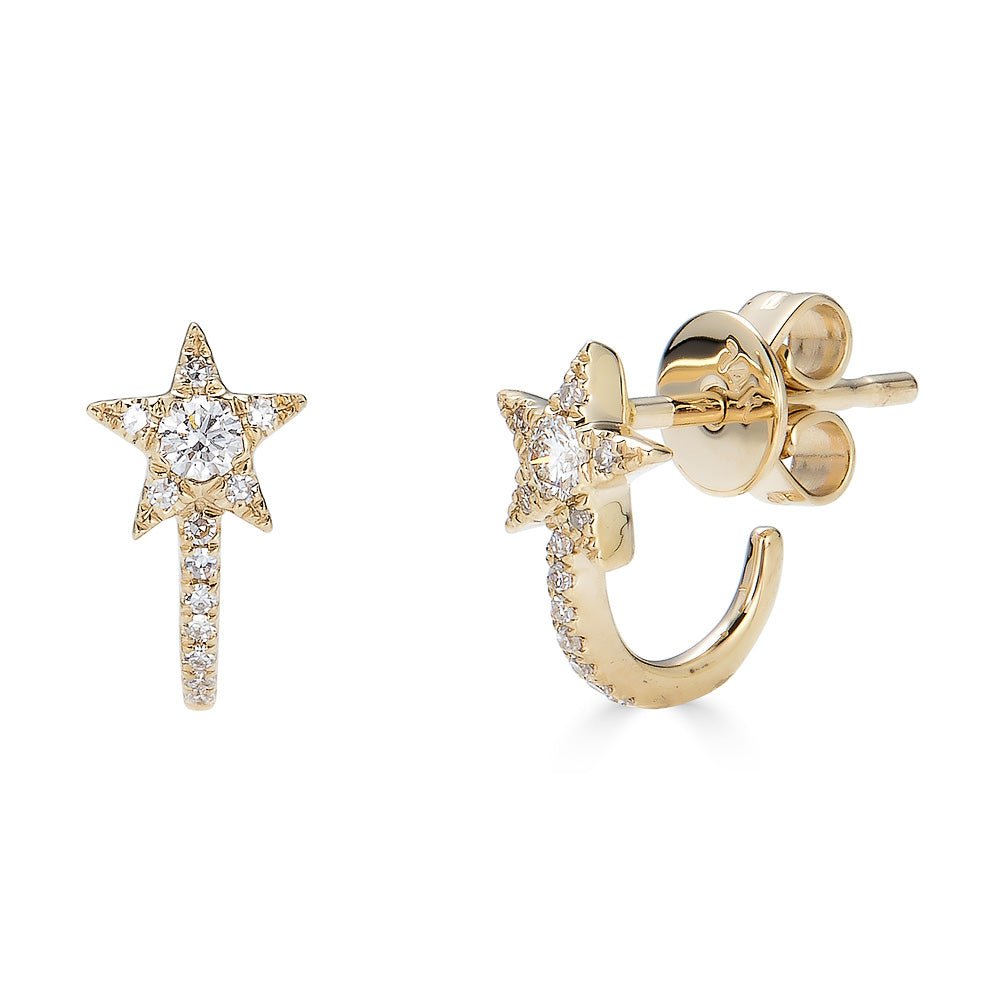 14K Diamond Star Hook Stud - Nolita