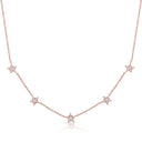 14K Diamond Star Station Necklace - Nolita