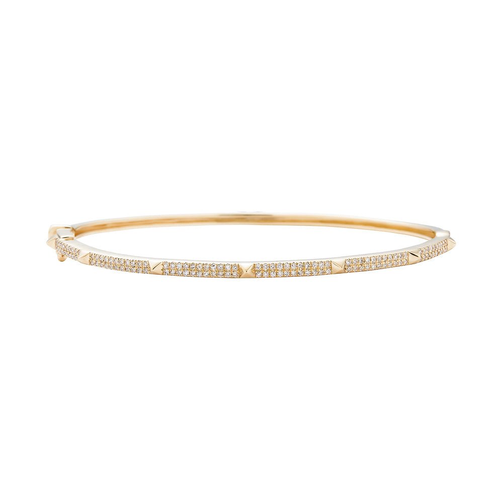 14K Diamond Studded Bangle - Nolita
