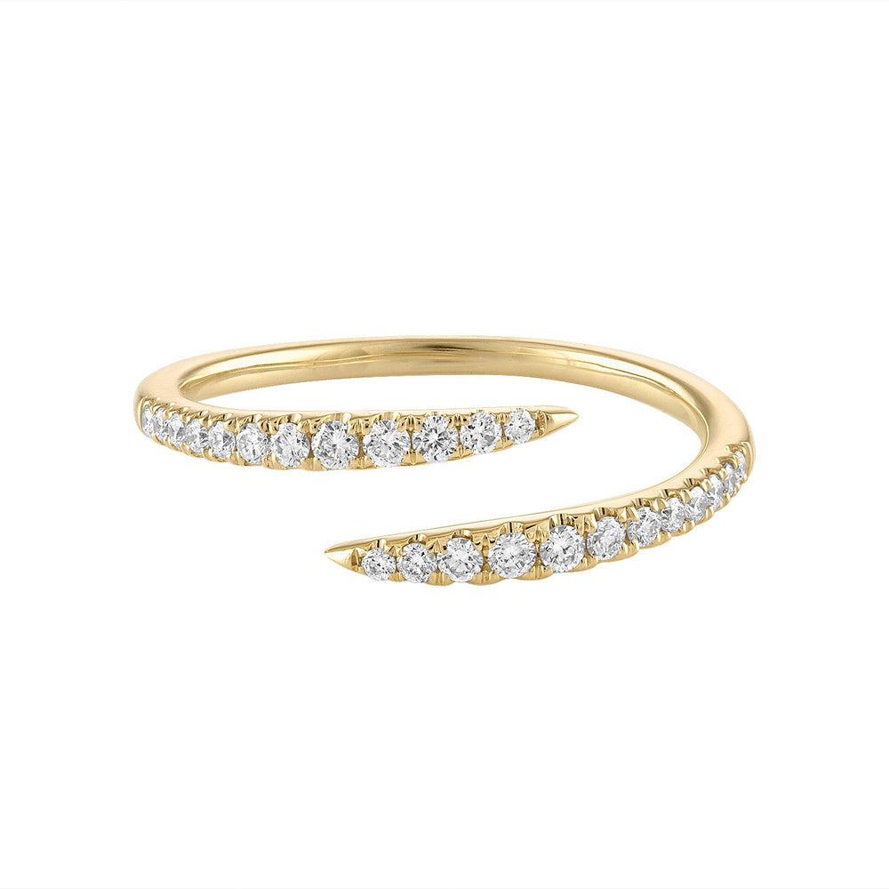 14K Diamond Swirl Ring