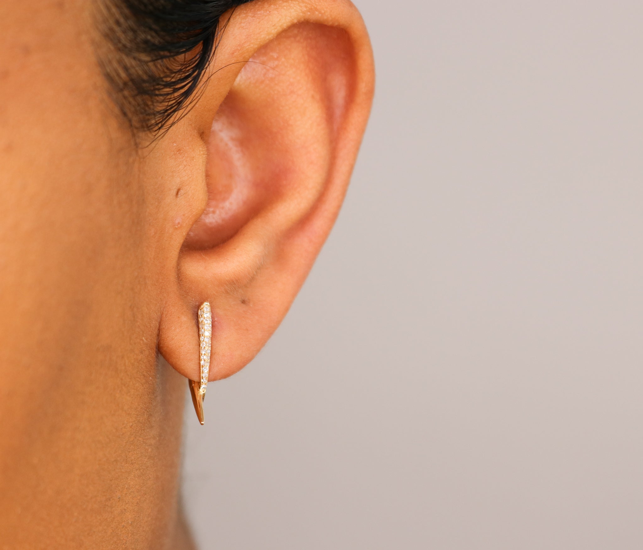 14K Diamond Thorn Earrings - Nolita