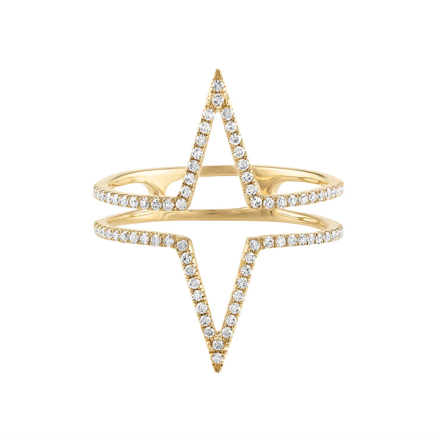 14k Diamond Triangle Ring - Nolita