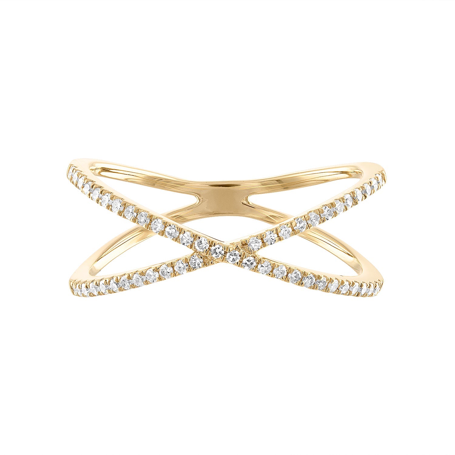 14K Diamond X Ring - Nolita