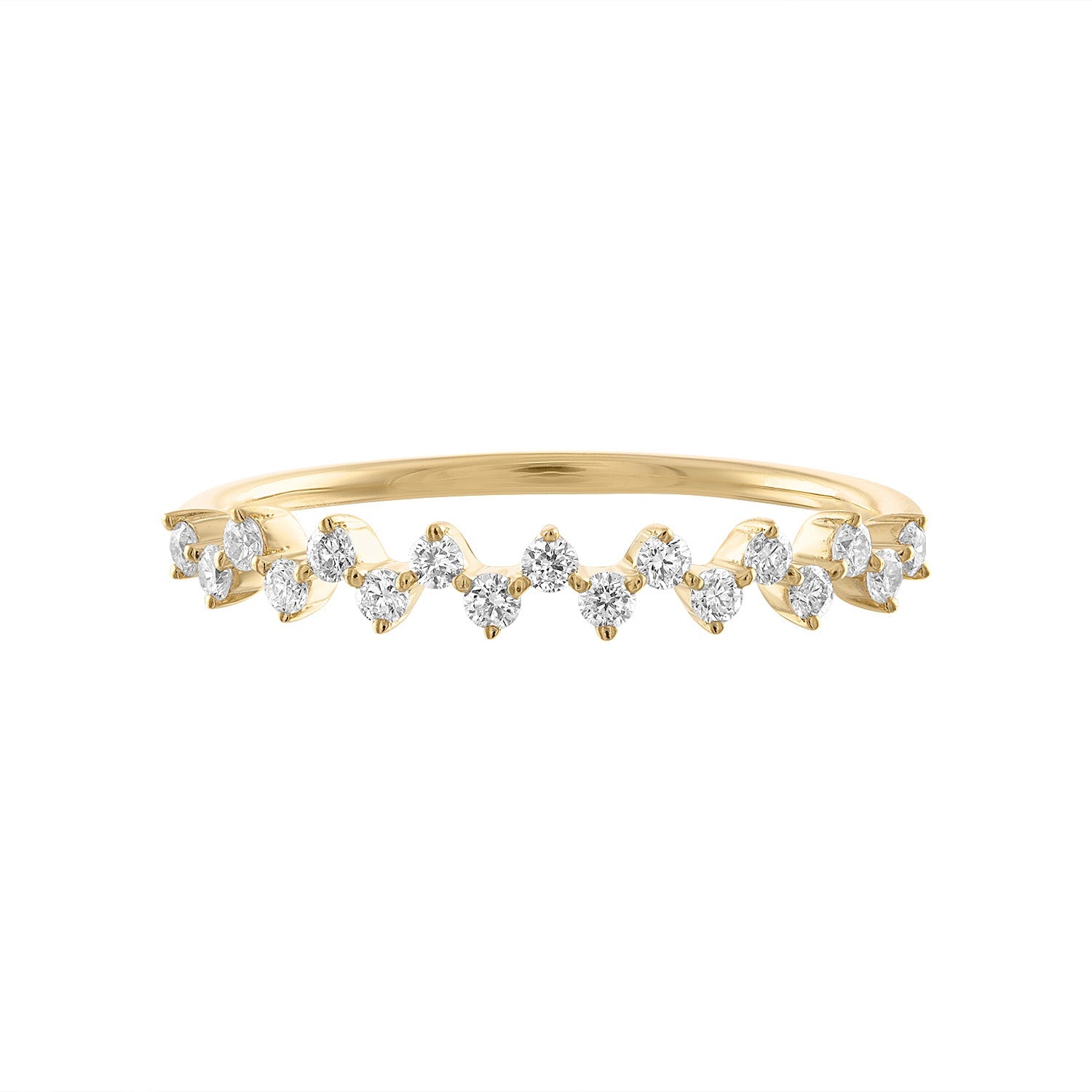 14K Diamond Zig Zag Ring - Nolita