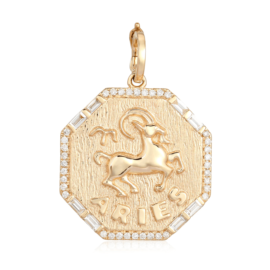 14K Diamond Zodiac Charm - Nolita