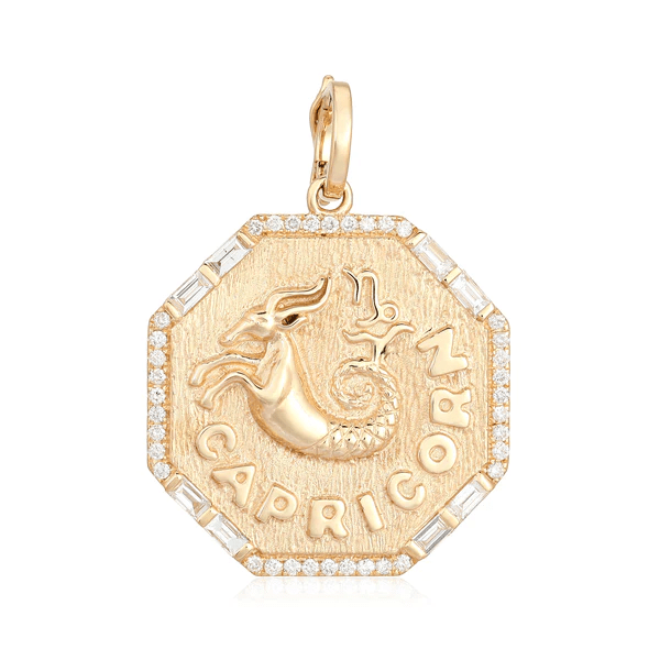 14K Diamond Zodiac Charm - Nolita