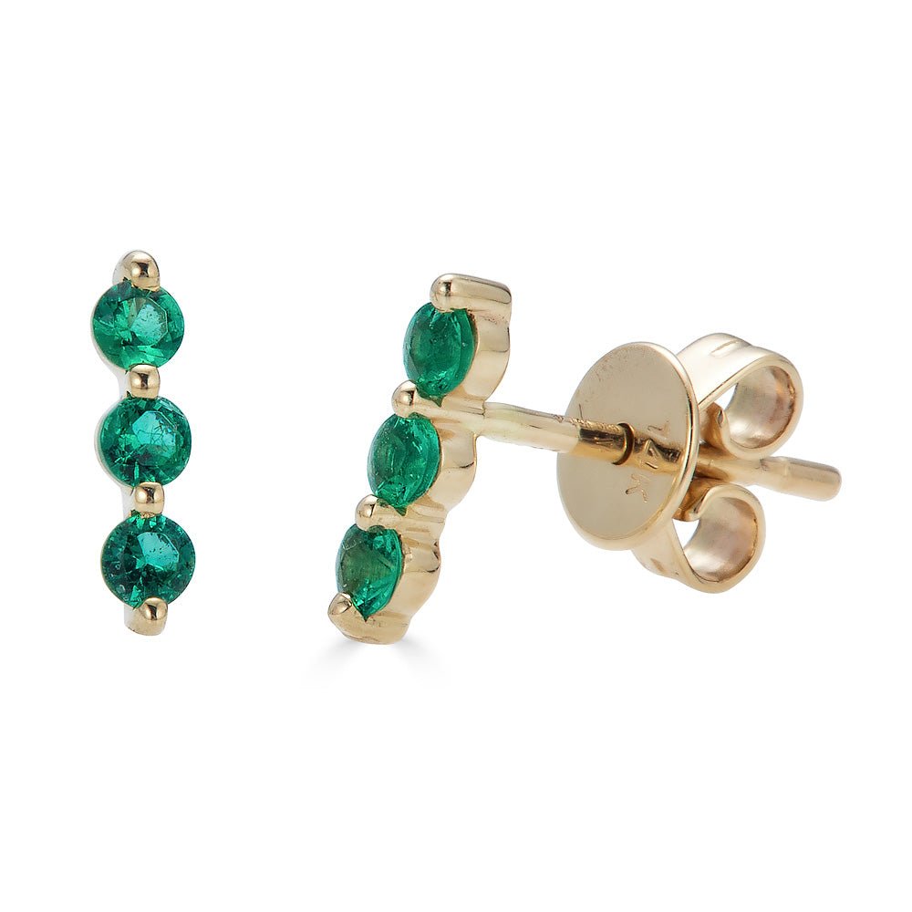 14K Emerald Bubble Stud Earrings - Nolita
