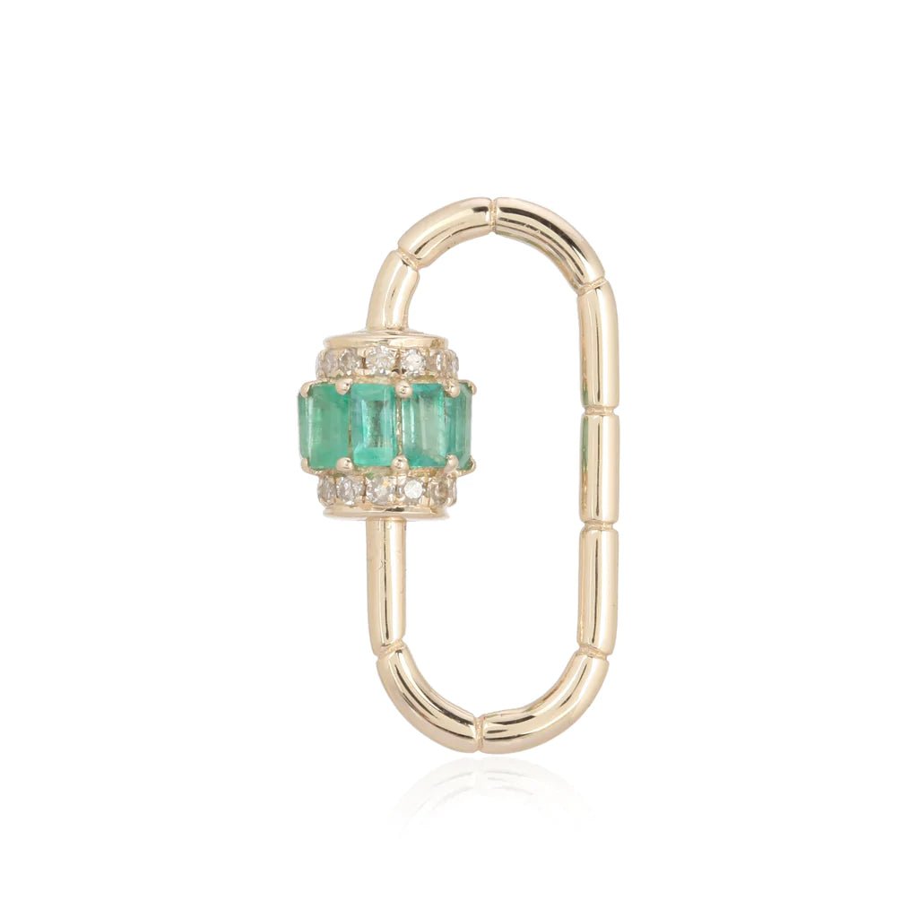 14K Emerald Diamond Lock - Nolita