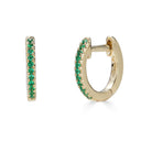 14K Emerald Huggie Hoops - Nolita