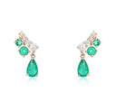 14K Emerald Pear Shape Diamond Earrings - Nolita