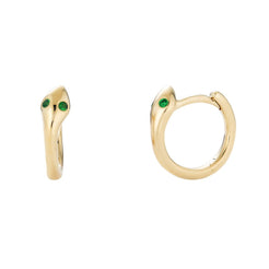 14K Emerald Snake Earrings - Nolita