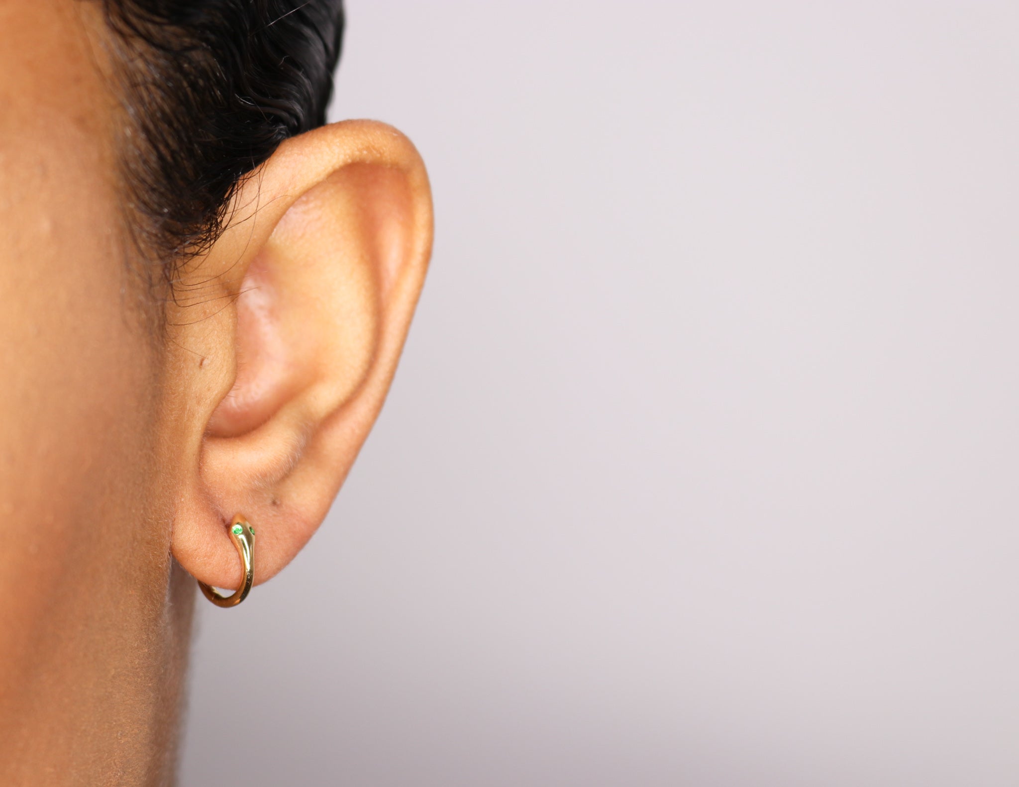 14K Emerald Snake Earrings - Nolita