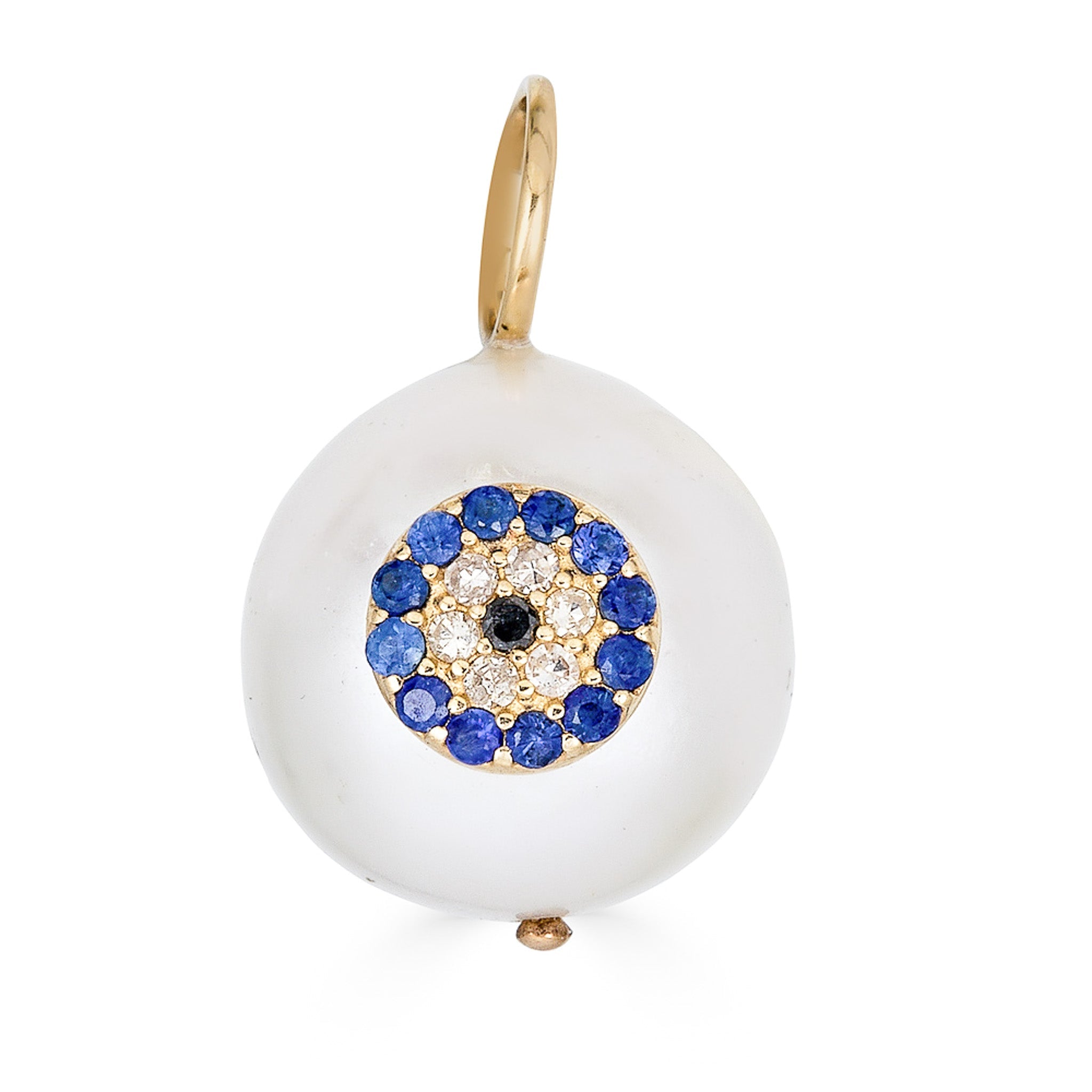 14K Evil Eye Pearl Charm - Nolita