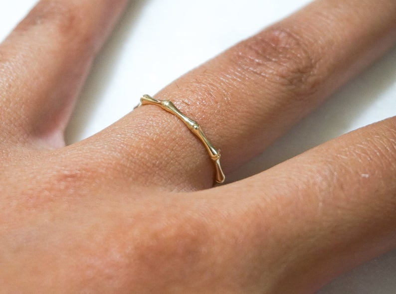 14k Gold Bamboo Ring - Nolita