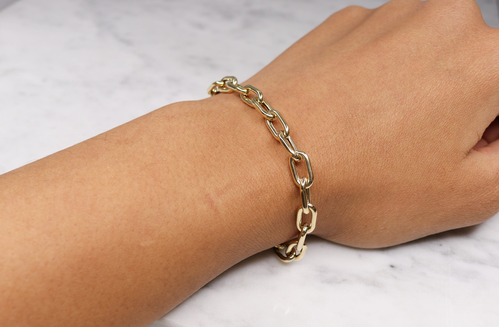 14K Gold Box Link Bracelet - Nolita