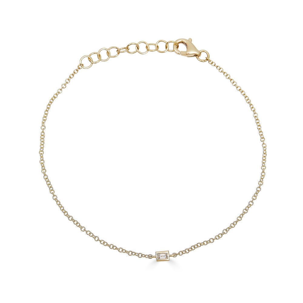 14K Gold Diamond Baguette Bracelet - Nolita