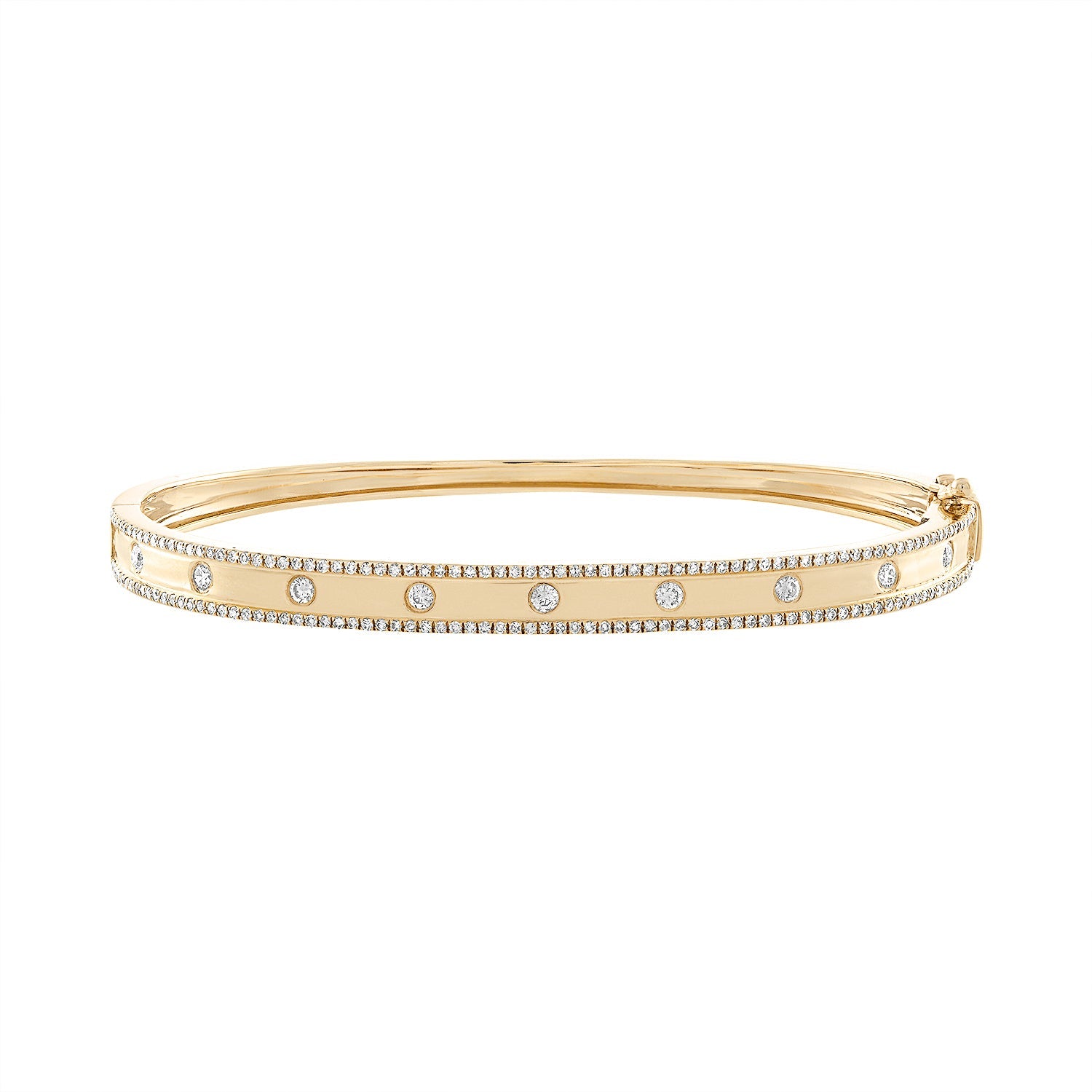 14K Gold Diamond Bangle - Nolita