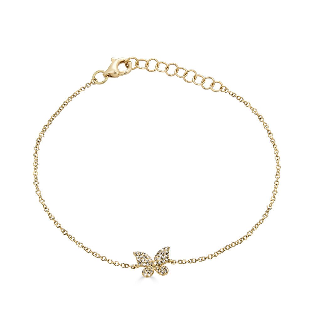 14K Gold Diamond Butterfly Bracelet - Nolita