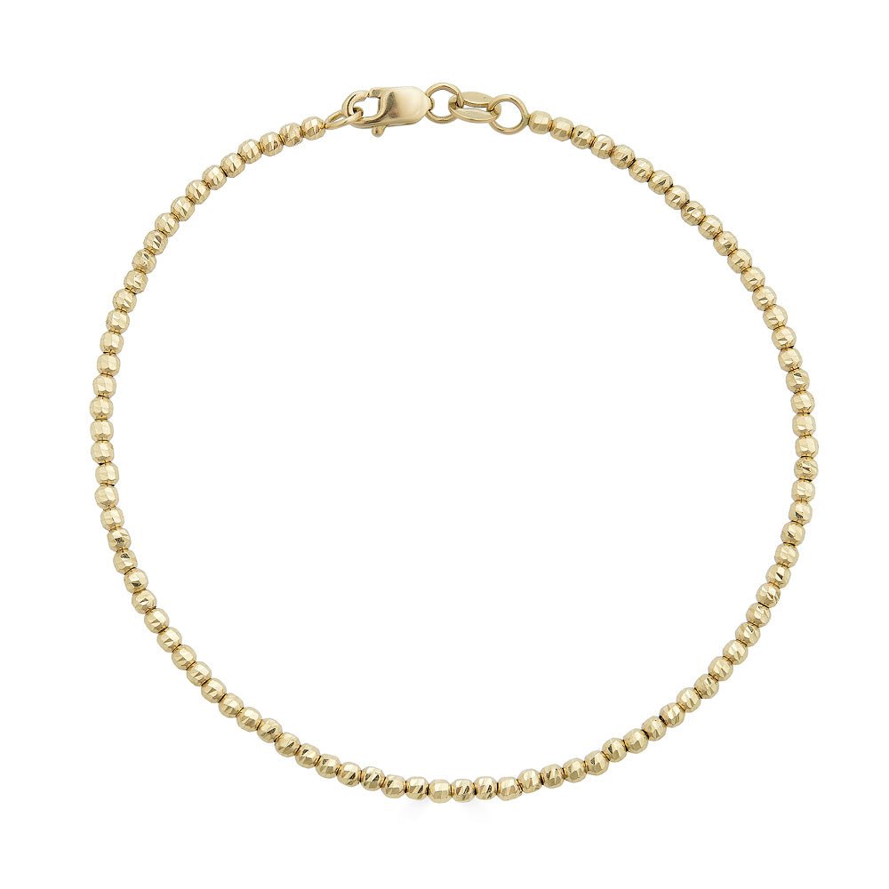 14K Gold Diamond Cut Ball Chain Bracelet - Nolita