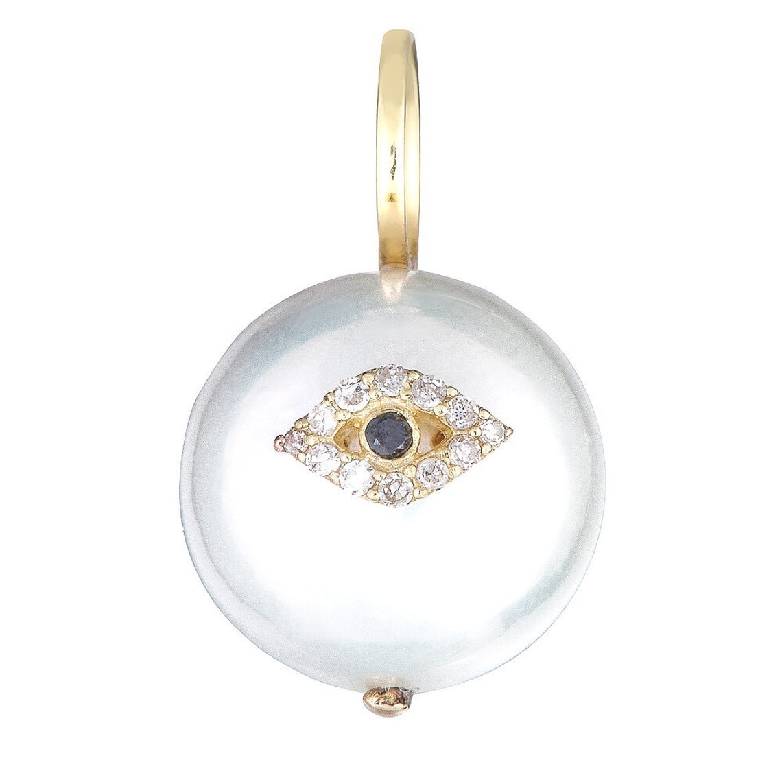 14K Gold Diamond Evil Eye Charm - Nolita