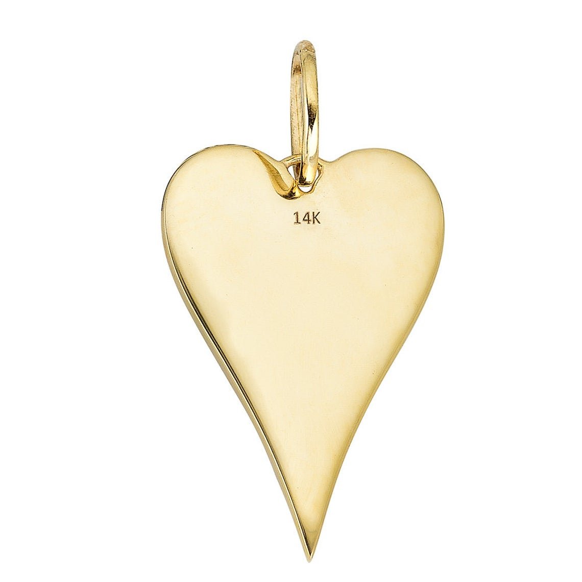 14K Gold Diamond Large Heart Charm - Nolita