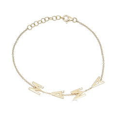 14K Gold Diamond Mama Bracelet - Nolita