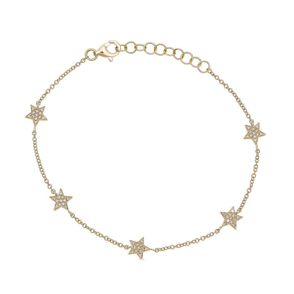 14K Gold Diamond Star Bracelet - Nolita