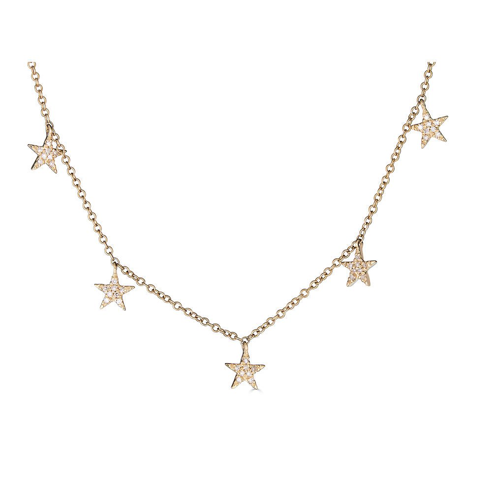 14K Gold Diamond Star Necklace - Nolita