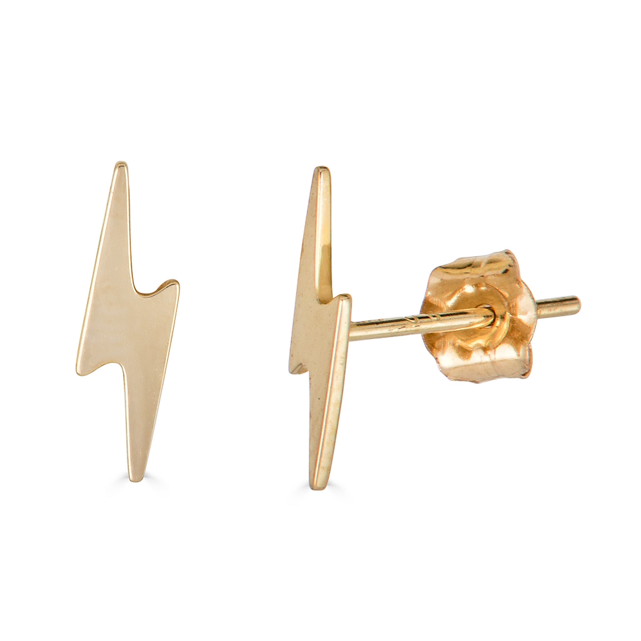 14K Gold Lightning Bolt Studs - Nolita