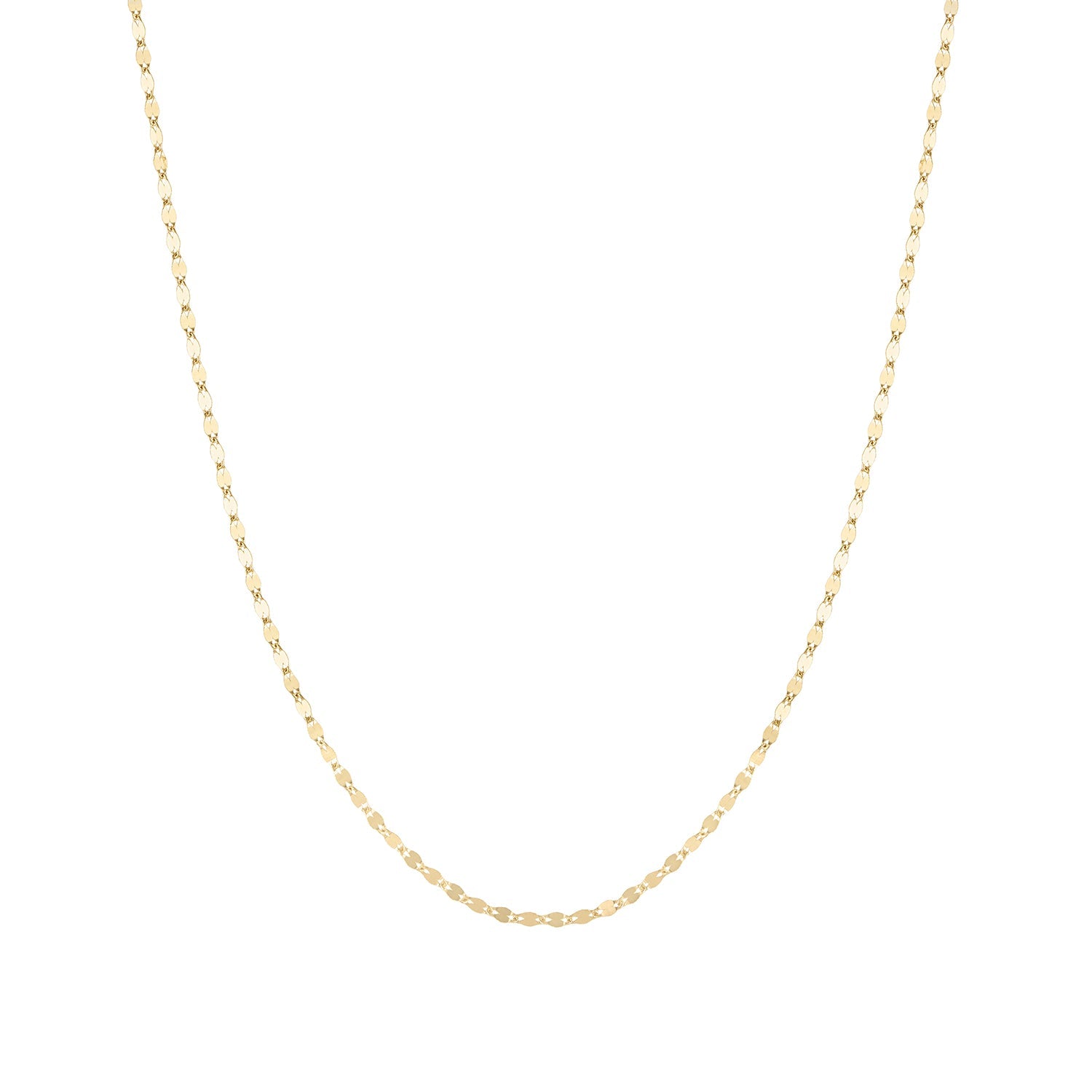 14K Gold Mirror Chain Link Necklace - Nolita