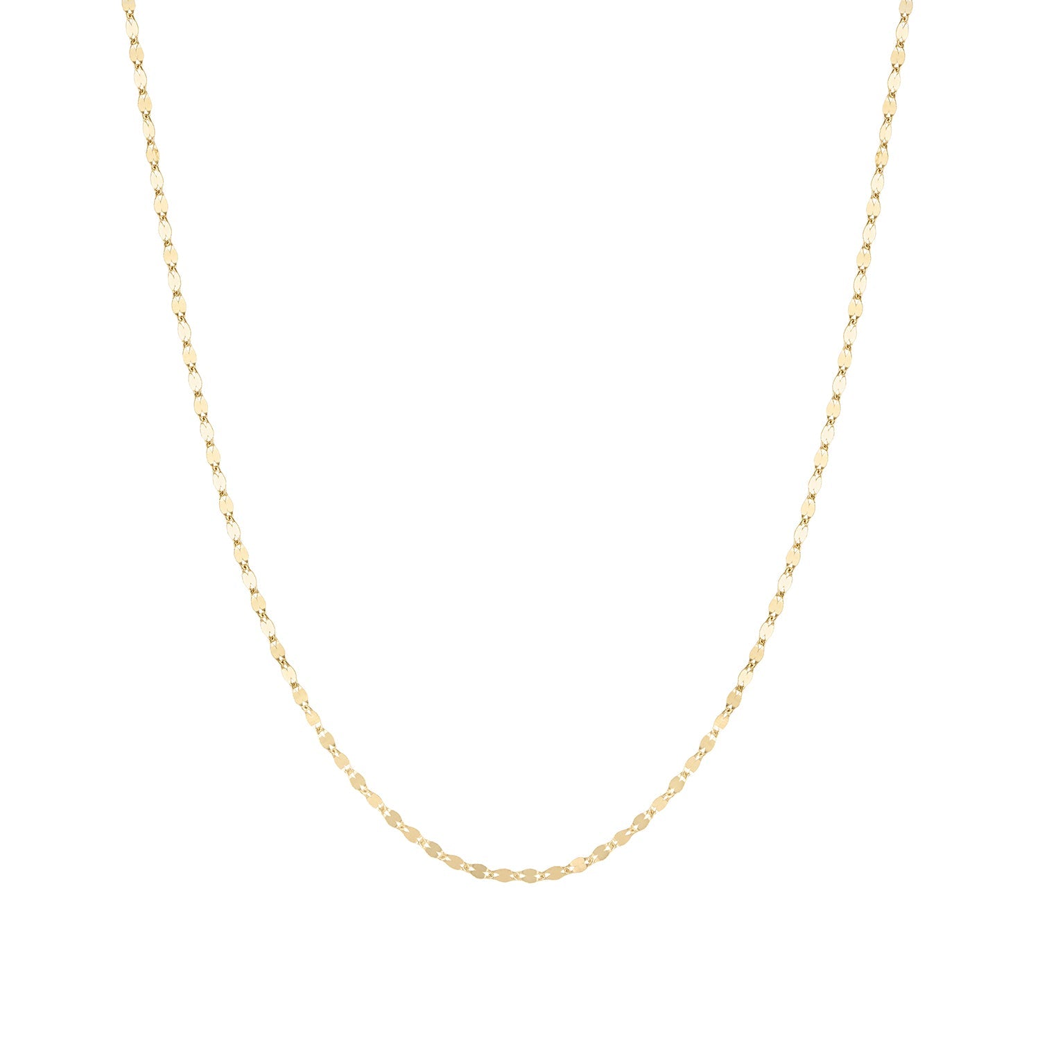 14K Gold Mirror Chain Link Necklace - Nolita