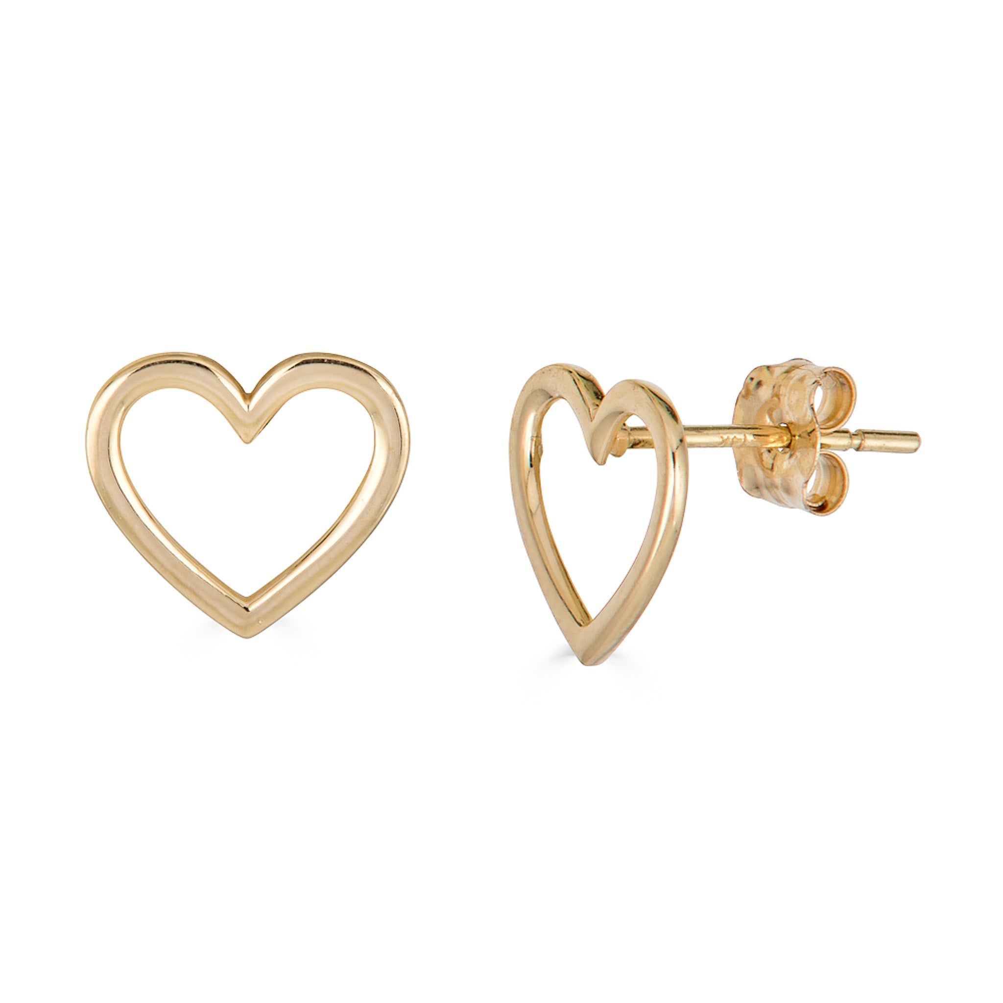 14K Gold Outline Heart Earrings - Nolita