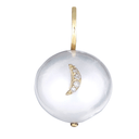 14K Gold Pearl Diamond Moon Charm - Nolita