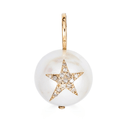 14K Gold Pearl Diamond Star Charm - Nolita